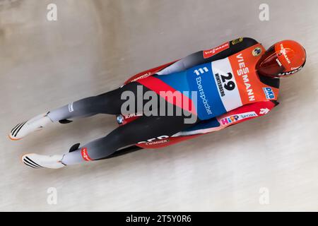 Felix LOCH Aktion Viessmann Rodel Welt Cup in Winterberg, Deutschland am 25.11.2017 Stockfoto