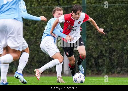 Formello, Italien. November 2023. Formello - Leo sauer von Feyenoord O19 während der vierten Etappe der Gruppenphase der UEFA Youth League zwischen S.S. Lazio O19 und Feyenoord O19 im Centro sportivo di Formello am 7. November 2023 in Formello, Italien. Credit: Box to Box Pictures/Alamy Live News Stockfoto