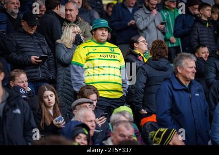 Norwich City-Fan schaut während der Niederlage zu - Norwich City gegen Blackburn Rovers, Sky Bet Championship, Carrow Road, Norwich, Großbritannien - 5. November 2023 nur redaktionelle Verwendung - DataCo-Einschränkungen gelten Stockfoto