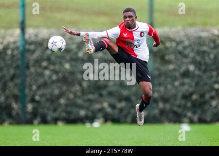 Formello, Italien. November 2023. Formello - Givairo Read von Feyenoord O19 während der vierten Etappe der Gruppenphase der UEFA Youth League zwischen S.S. Lazio O19 und Feyenoord O19 im Centro sportivo di Formello am 7. November 2023 in Formello, Italien. Credit: Box to Box Pictures/Alamy Live News Stockfoto