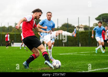 Formello, Italien. November 2023. Formello - Aymen Sliti von Feyenoord O19 während der vierten Etappe der Gruppenphase der UEFA Youth League zwischen S.S. Lazio O19 und Feyenoord O19 im Centro sportivo di Formello am 7. November 2023 in Formello, Italien. Credit: Box to Box Pictures/Alamy Live News Stockfoto