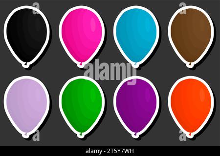 Schöne Farbillustration zum Thema des Feierns des jährlichen Feiertags mit aufblasbaren Ballons Stock Vektor