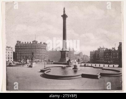 Blick auf den Trafalgar Square mit Nelsons Säule, Samuel E. Poulton, 1870 - 1888 Stockfoto