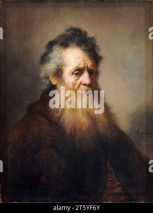 Rembrandt van Rijn, Porträt eines alten Mannes, Ölgemälde auf Tafel, 1632 Stockfoto