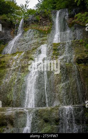 Lake District. Hérisson Wasserfälle. Blick auf den Fan-Wasserfall Stockfoto