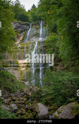 Lake District. Hérisson Wasserfälle. Blick auf den Fan-Wasserfall Stockfoto