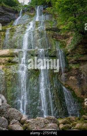 Lake District. Hérisson Wasserfälle. Blick auf den Fan-Wasserfall Stockfoto