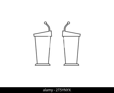 Debatte, Podiumsdiskussion Symbol. Vektorabbildung. Stock Vektor