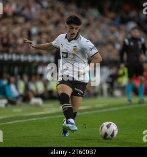 Diego López (Valencia CF) wurde während des Spiels zwischen Valencia CF und Granada CF der LaLiga EA Sports im Estadio Mestalla gesehen. Endresultate; Valencia CF 1-0 Granada CF. Stockfoto