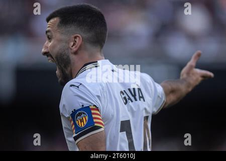 Valencia, Spanien. November 2023. José Gayà (Valencia CF) wurde während des Spiels zwischen Valencia CF und Granada CF der LaLiga EA Sports im Estadio Mestalla gesehen. Endresultate; Valencia CF 1-0 Granada CF. (Foto: Martí Segura Ramoneda/SOPA Images/SIPA USA) Credit: SIPA USA/Alamy Live News Stockfoto