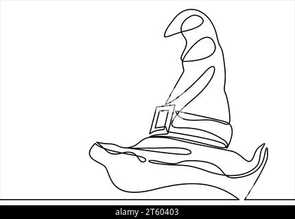 Magician's hat.Vector Continuous line.Vector Art Stock Vektor