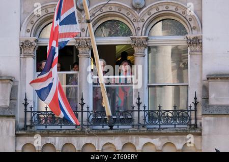 London, Großbritannien. November 2023. Ein Protest der Republik, einer anti-royalistischen Druckgruppe, findet während der Prozession der Staatseröffnung statt, die den offiziellen Beginn des Parlamentsjahres markiert und für König Karl der erste seit seinem Thronbesteigung war. Quelle: Eleventh Photography/Alamy Live News Stockfoto