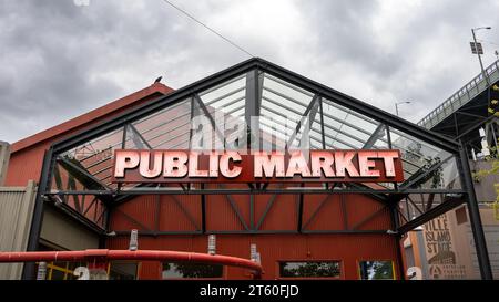 Granville Island Public Market in Vancouver, British Columbia, Kanada Stockfoto