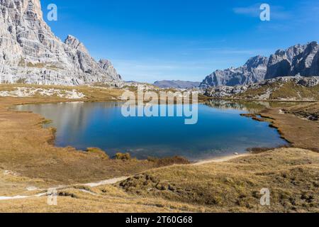 Lago dei Piani, Dolomiten, Südtirol, Italien Stockfoto