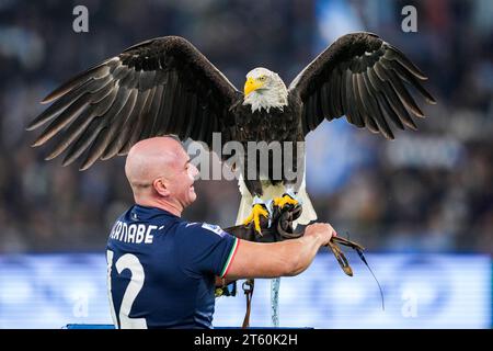 Rom, Italien. November 2023. Rom - der Lazio-Adler während der vierten Etappe der UEFA Champions League zwischen S.S. Lazio und Feyenoord im Stadio Olympico am 7. November 2023 in Rom. Credit: Box to Box Pictures/Alamy Live News Stockfoto