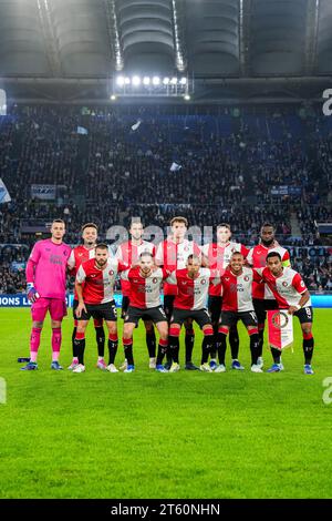 Rom, Italien. November 2023. Rom - Spieler von Feyenoord während der vierten Etappe der Gruppenphase der UEFA Champions League zwischen S.S. Lazio und Feyenoord im Stadio Olympico am 7. November 2023 in Rom, Italien. Credit: Box to Box Pictures/Alamy Live News Stockfoto