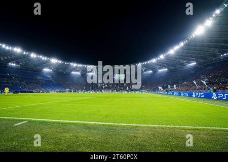 Rom, Italien. November 2023. Rom - Überblick über das Stadion während der vierten Etappe der Gruppenphase der UEFA Champions League zwischen S.S. Lazio und Feyenoord im Stadio Olympico am 7. November 2023 in Rom, Italien. Credit: Box to Box Pictures/Alamy Live News Stockfoto