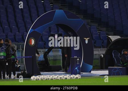 Rom, Italien. November 2023. Rom, Italien 07.11.2023: Fußball der UEFA Champions League 2023-2024, Gruppe E, zwischen SS Latium gegen Feyenoord im Olympiastadion in Rom. Quelle: Unabhängige Fotoagentur/Alamy Live News Stockfoto
