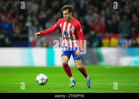 Madrid, Spanien. November 2023. Rodrigo Riquelme aus Atletico de Madrid spielte am 7. November 2023 im Civitas Mertropolitano Stadion in Madrid, Spanien, während des UEFA Champions League-Spiels der Gruppe E zwischen Atletico de Madrid und Celtic FC. (Foto: Bagu Blanco/PRESSINPHOTO) Credit: PRESSINPHOTO SPORTS AGENCY/Alamy Live News Stockfoto