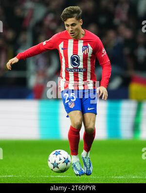 Madrid, Spanien. November 2023. Rodrigo Riquelme aus Atletico de Madrid spielte am 7. November 2023 im Civitas Mertropolitano Stadion in Madrid, Spanien, während des UEFA Champions League-Spiels der Gruppe E zwischen Atletico de Madrid und Celtic FC. (Foto: Bagu Blanco/PRESSINPHOTO) Credit: PRESSINPHOTO SPORTS AGENCY/Alamy Live News Stockfoto