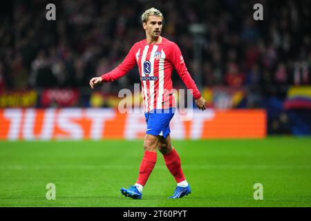 Madrid, Spanien. November 2023. Antoine Griezmann von Atletico de Madrid spielte am 7. November 2023 im Civitas Mertropolitano Stadium in Madrid, Spanien, während des UEFA Champions League-Spiels, Gruppe E, zwischen Atletico de Madrid und Celtic FC. (Foto: Bagu Blanco/PRESSINPHOTO) Credit: PRESSINPHOTO SPORTS AGENCY/Alamy Live News Stockfoto