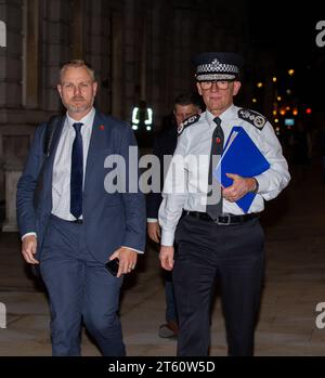 London, Großbritannien. November 2023. Sir Mark Rowley, QPM Commissioner der Metropolitan Police Force (MET) sah, wie das Kabinett verlassen wurde, wahrscheinlich ein Notfall-Treffen gewesen sein dürfte Stockfoto