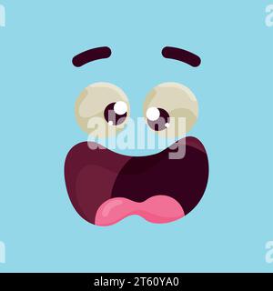 Isolierter niedlicher Happy Facial Expression Vector Stock Vektor