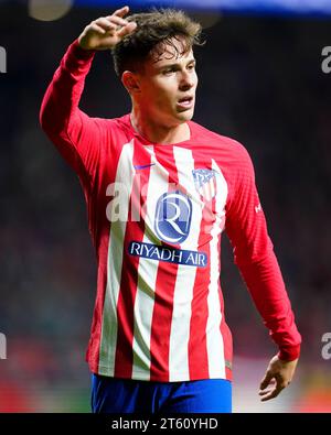 Madrid, Spanien. November 2023. Rodrigo Riquelme aus Atletico de Madrid spielte am 7. November 2023 im Civitas Mertropolitano Stadion in Madrid, Spanien, während des UEFA Champions League-Spiels der Gruppe E zwischen Atletico de Madrid und Celtic FC. (Foto: Alex Carreras/Imago) Credit: PRESSINPHOTO SPORTS AGENCY/Alamy Live News Stockfoto
