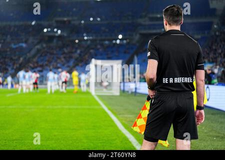 Rom, Italien. November 2023. Rom - werde Schiedsrichter während der vierten Etappe der Gruppenphase der UEFA Champions League zwischen S.S. Lazio und Feyenoord im Stadio Olympico am 7. November 2023 in Rom, Italien. Credit: Box to Box Pictures/Alamy Live News Stockfoto