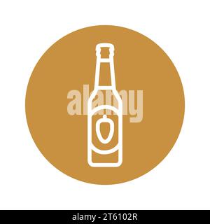 Bierflasche von der schwarzen Linie der Flasche. Piktogramm für Webseite, mobile App, Werbeaktion. Stock Vektor