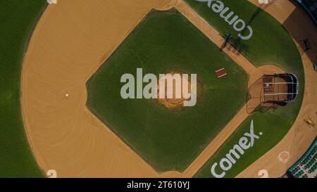 Aus der Vogelperspektive des Francisco Carranza Limón Stadions. Allgemeine Ansicht des Algodoneros-Stadions in Guasave, Sinaloa Mexiko. Guasave Mexiko. Am 7. Februar 2021 in Guasave, Mexiko. Kuroda Park (Foto: Luis Gutierrez/Norte Photo/) Vista aérea del Estadio Francisco Carranza Limón. Vista General del estadio Algodoneros en Guasave, Sinaloa México. Guasave México. el 7 de febrero de 2021 en Guasave, Mexiko. . (Foto de Luis Gutierrez / Foto Norte /) Stockfoto