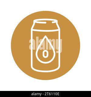 Alkoholfreies Bier in einer Dose, schwarzes Liniensymbol. Piktogramm für Webseite, mobile App, Werbeaktion. Stock Vektor