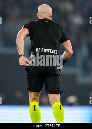 Rom, Italien. November 2023. Rom - werde Schiedsrichter während der vierten Etappe der Gruppenphase der UEFA Champions League zwischen S.S. Lazio und Feyenoord im Stadio Olympico am 7. November 2023 in Rom, Italien. Credit: Box to Box Pictures/Alamy Live News Stockfoto