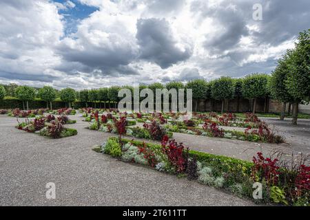 Blumengarten Herrenhausener Gärten von Schloss Herrenhausen in Hannover, Deutschland Stockfoto