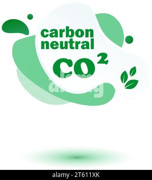 Neutraler CO2-Stempel. Stiker-neutrale Kohlenstoffdioxyd-Bilanz Stock Vektor