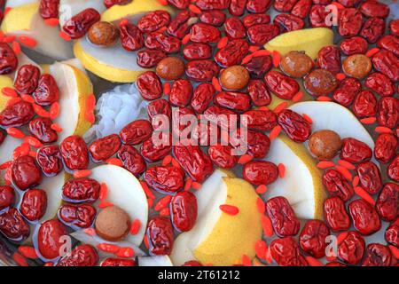 Peking Special Snacks Eiszucker Birne Stockfoto