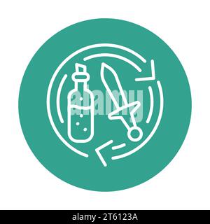 Symbol für die Farblinie des nft-Spielaustauschs für Gegenstände. Digitale Krypto-Kunst Piktogramm für Webseite, mobile App, Promo Stock Vektor