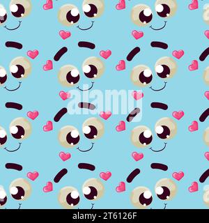 Nahtloser Musterhintergrund mit Gesichtsausdruck Vektor Stock Vektor