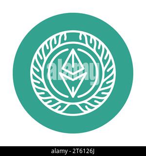 Symbol für die Farblinie der Münze Tocken. Digitale Krypto-Kunst Piktogramm für Webseite, mobile App, Promo Stock Vektor