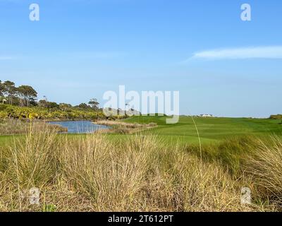 Kiawah Island, SC USA - 26. Februar 2023: Der Ocean Course Golf Course auf Kiawah Island in South Carolina. Stockfoto