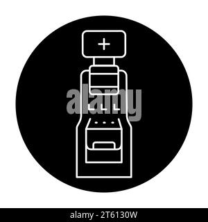 Medizinisches Kontrollgerät in schwarzer Linie Symbol. Selbstbedienungsgerät. Piktogramm für Webseite, mobile App, Werbeaktion. Stock Vektor