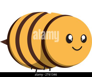 Isolierter niedlicher Bieneninsektencharakter Vektor Stock Vektor
