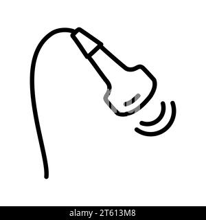 Abbildung der schwarzen Linie des Ultraschallgeräts. Stock Vektor