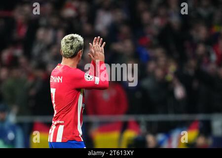Madrid, Spanien. November 2023. Antoine Griezmann von Atletico de Madrid spielte am 7. November 2023 im Civitas Mertropolitano Stadium in Madrid, Spanien, während des UEFA Champions League-Spiels, Gruppe E, zwischen Atletico de Madrid und Celtic FC. (Foto: Bagu Blanco/PRESSINPHOTO) Credit: PRESSINPHOTO SPORTS AGENCY/Alamy Live News Stockfoto