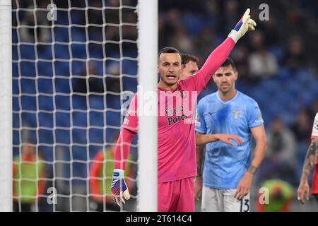 Rom, Italien. November 2023. Justin Bijlow aus Feyenoord während des Champions League Gruppe E Fußballspiels zwischen SS Lazio und Feyenoord im Olimpico-Stadion in Rom (Italien), 7. November 2023. Quelle: Insidefoto di andrea staccioli/Alamy Live News Stockfoto