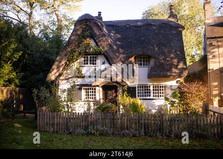 Großbritannien, Cambridgeshire - Houghton Cottage im Herbst Stockfoto