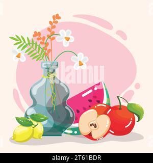 Set von Früchten gesunde Lebensmittel Vektor Stock Vektor