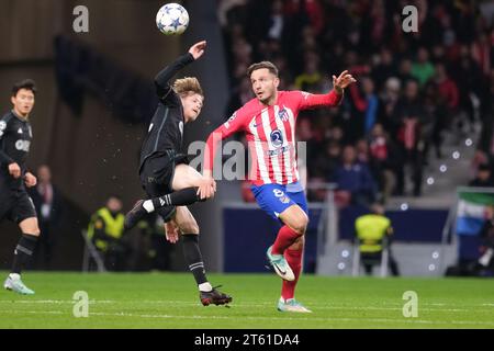 Madrid, Spanien. November 2023. SA?l Niguez von Atletico Madrid während des UEFA Champions League-Spiels zwischen Atletico Madrid und Celtic im Metropolitano Stadium am 7. November 2023 in Madrid Spanien (Foto: Oscar Gonzalez/SIPA USA) (Foto: Oscar Gonzalez/SIPA USA) Credit: SIPA USA/Alamy Live News Stockfoto