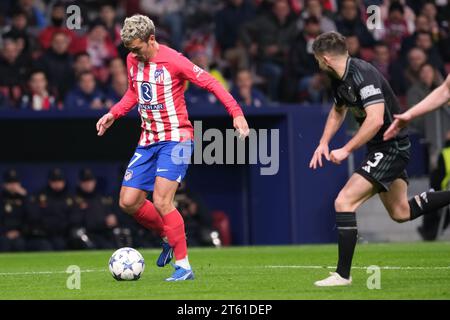 Madrid, Spanien. November 2023. Antoine Griezmann von Atletico Madrid während des UEFA Champions League-Spiels zwischen Atletico Madrid und Celtic im Metropolitano Stadium am 7. November 2023 in Madrid Spanien (Foto: Oscar Gonzalez/SIPA USA) (Foto: Oscar Gonzalez/SIPA USA) Credit: SIPA USA/Alamy Live News Stockfoto