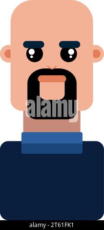 Isolierter geometrischer männlicher niedlicher Charakter Vektor Stock Vektor